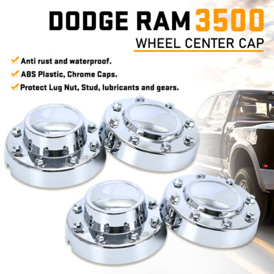 Set Of 4 Dually Alcoa 8 Lug Wheel Center Caps Chrome For 2011-ON Dodge Ram 3500