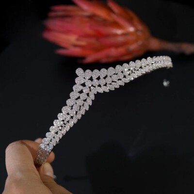 Simple Full Zircon Bridal Tiaras Crowns Crystal Headpieces Wedding Head Wear
