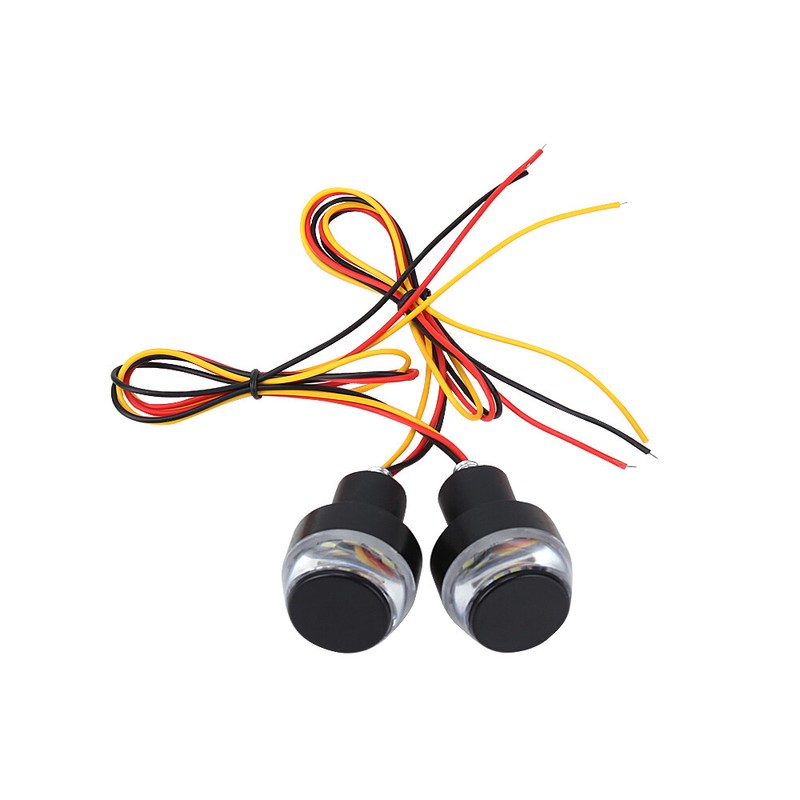 2x 7/8" Handle Bar End LED Turn Signals Light Lamp Blinker Universal Motorcycle