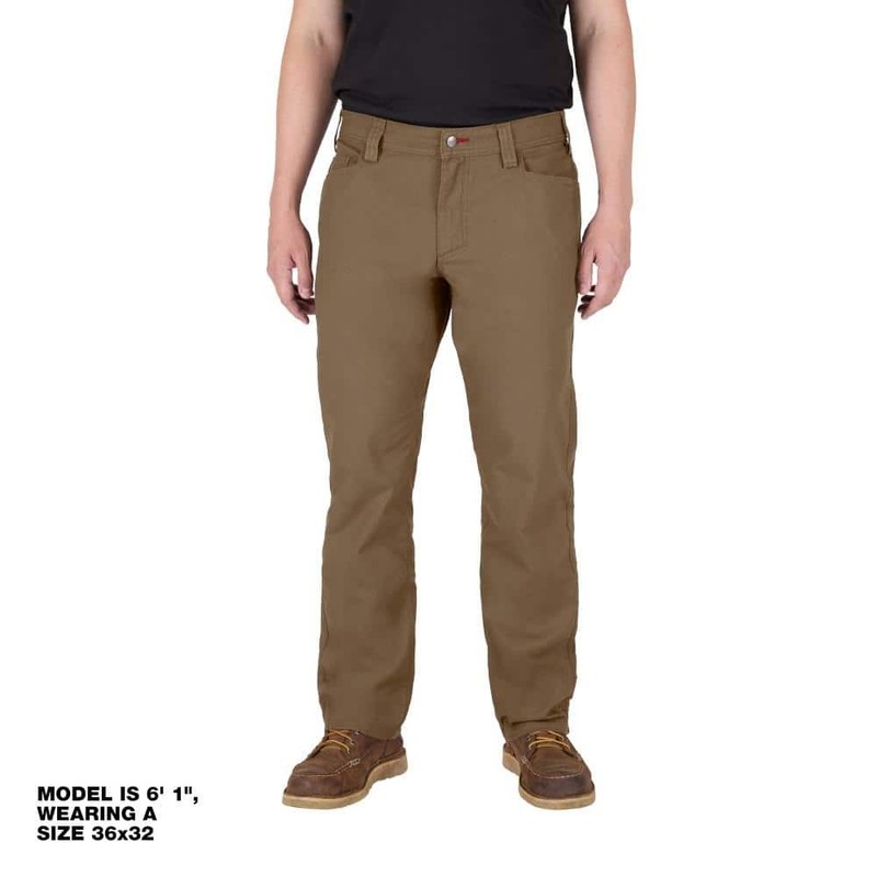 Milwaukee Men's 32 in. x 30 in. Khaki Cotton/Polyester Work Pants