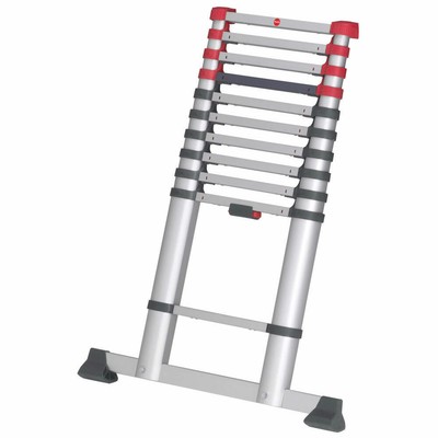 Hailo Sicherheits-Teleskopleiter FlexLine, Ausziehleiter, Aluminium, 11 Sprossen