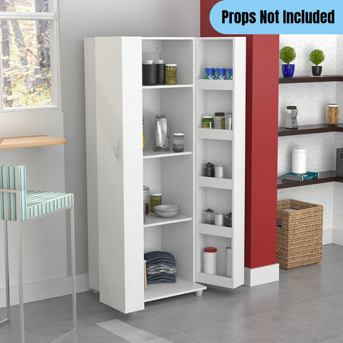 Modern 2-Doors Storage Cabinet w/ Shelves Rack Kitchen Pantr
