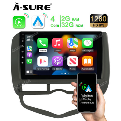 CarPlay Android Car Radio Stereo for Honda Fit Jazz 2001-2008 w/ Automatic A/C