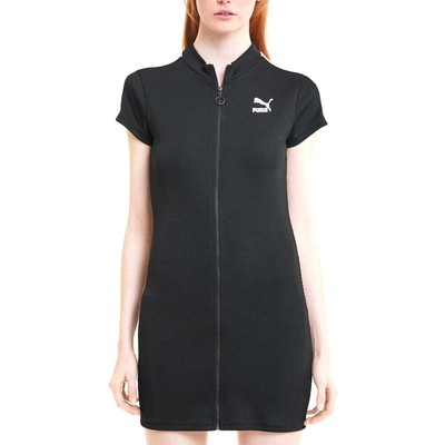 

Платье Puma Classics Ribbed Short Sleeve Womens Size  Casual 597647-01, Черный