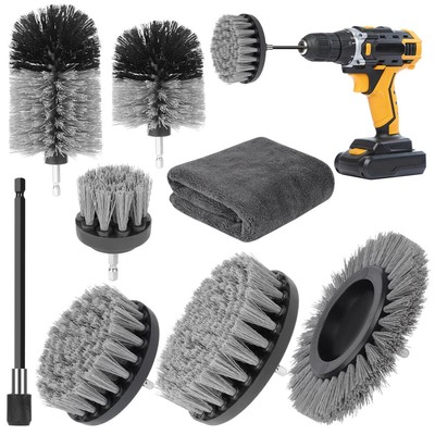 Bürstenaufsatz Bohrmaschine Set 8x Felgenbürste Scrubber Reinigungsbürste Brush
