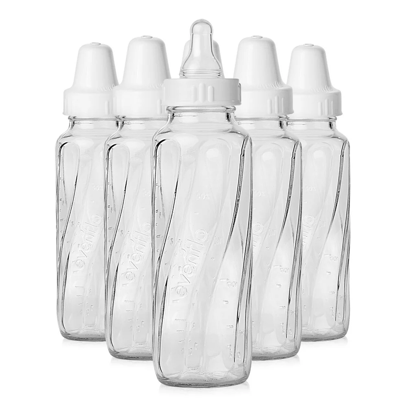Classic Glass Twist Bottles, 8 Ounce (Pack of 6),Clear,