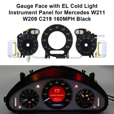 Spurweite mit EL Kaltlicht Instrumententafel für Mercedes W211 160MPH schwarz