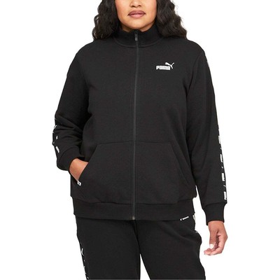 Puma Power Tape Full Zip Track Jacket Pl Женская черная повседневная спортивная верхняя одежда