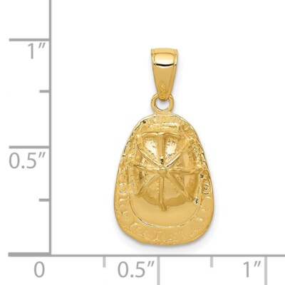Pre-owned Diamond2deal 14k Yellow Gold 3-d Firefighter Hat Pendant