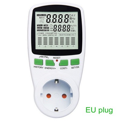 UK/US/EU/AU Plug Electricity Power Consumption Meter Energy Monitor Household