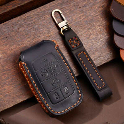 4&5&6 Button Leather Car Key Fob Cover Case Fit For Dodge GMC RAM 1500 2019-2021