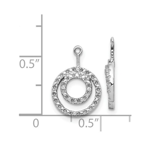 Pre-owned Pricerock 14k White Gold Double Circle Diamond Earring Jackets
