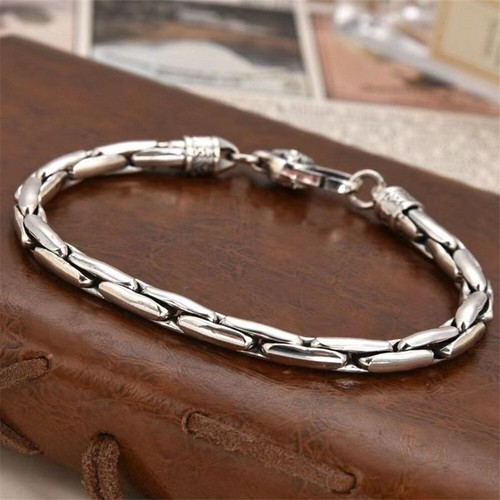 Solid S925 Sterling Silver Chain 5mm Bamboo Anchor Link