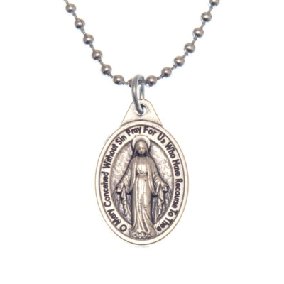 miraculous virgin mary pendant necklace
