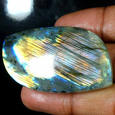 129.35Cts 100% Natural AAA+ Multi Labradorite Fancy Cab Loose Gemstone 31X55X9mm