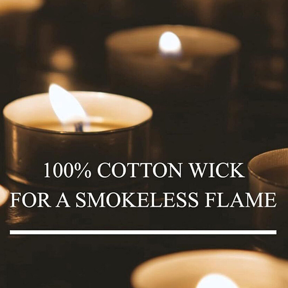 100 Pack White Unscented Tea Light Candles Bulk 4 Hours Smokeless Dripless