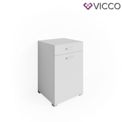 VICCO Wäschekorb MATTEO weiß Waschmaschinenschrank Badschrank