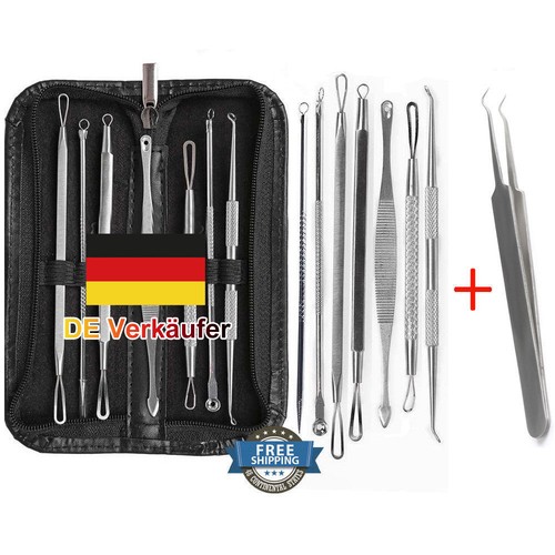8 Stücke Mitesserentferner Komedonenquetscher Set aus risikofreiem Edelstahl DE