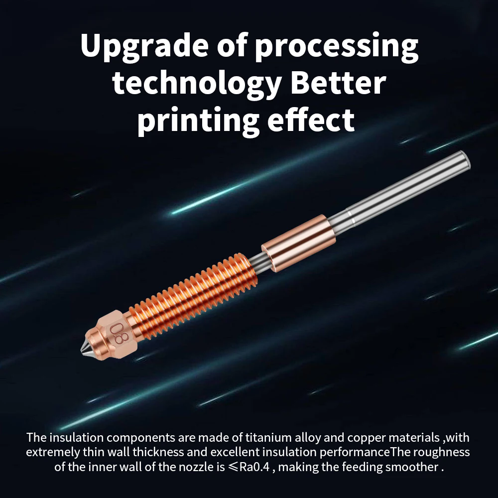 3D Printers for Creality K1/K1C/K1 Max Hotend Kit Extruder Radiator 0.4mm Nozzle