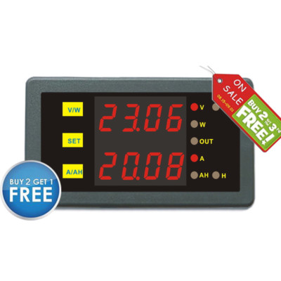 DC 5-40V 0-50A Programmable Combo Meter Voltage Current Power Ah No Need Power
