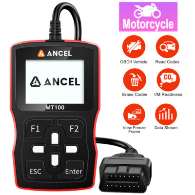OBD2 Motorcycle Diagnostic Scanner Scan Tool Engine ABS System Fault Code Reader