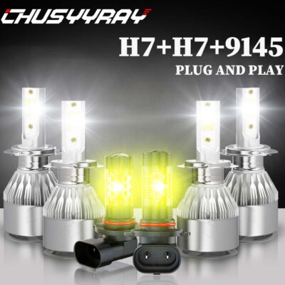 For Chrysler Crossfire 2004 - 2007 2008 Combo 6x LED Headlight + Fog Light Bulbs