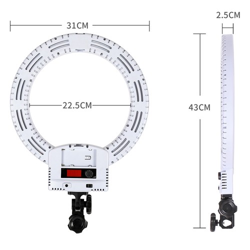 12INCH Dimmable LED Ring Light Continuous Photo Video Kit with Mini Tripod Black