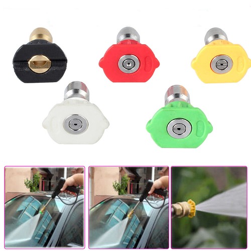 5Pack Pressure Washer Spray Tips Nozzles High Power Kit Quick Connect 1/4" Set