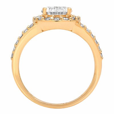 Pre-owned Pucci 2.24 Ct Oval Cut Halo Solitaire Engagement Bridal Wedding Ring 14k Yellow Gold In White/colorless
