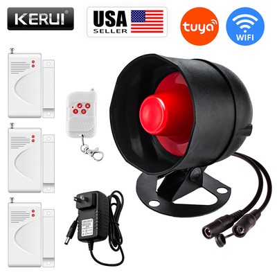 KERUI Tuya Smart WIFI Security Alarm System Kit 433Mhz Wireless Loud Siren Horn
