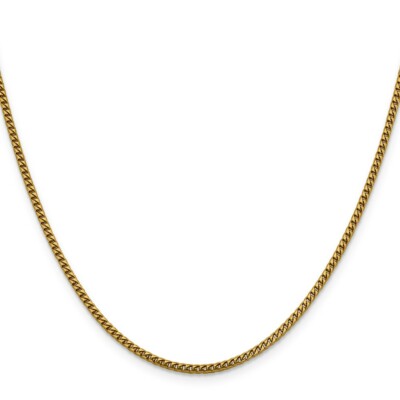 Pre-owned Skyjewelers Real 14kt Yellow Gold 2mm Franco Chain; 20 Inch; Lobster Clasp