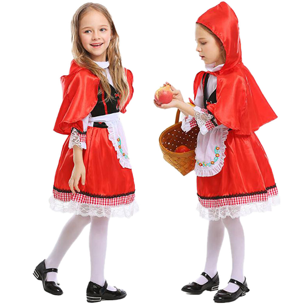 Girls Ladies Halloween Little Red Riding Hood Fairytale Storybook Dress