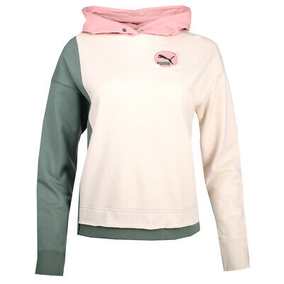 Женская толстовка с капюшоном и пуловером с логотипом Puma Classics Now, зеленая, белоснежная повседневная верхняя одежда