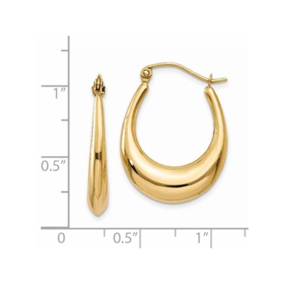 Pre-owned Superdealsforeverything Real 14kt Yellow Gold Polished Hoop Earrings