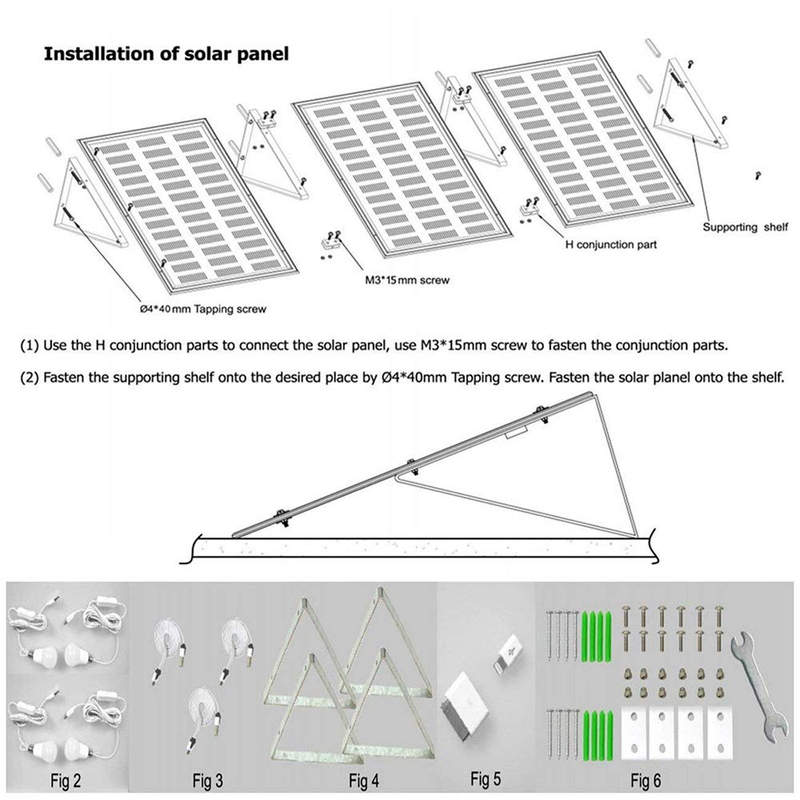 Solar Light Kit Lighting Home System Panel DC Set USB Charger 4 LED Light Bulbs