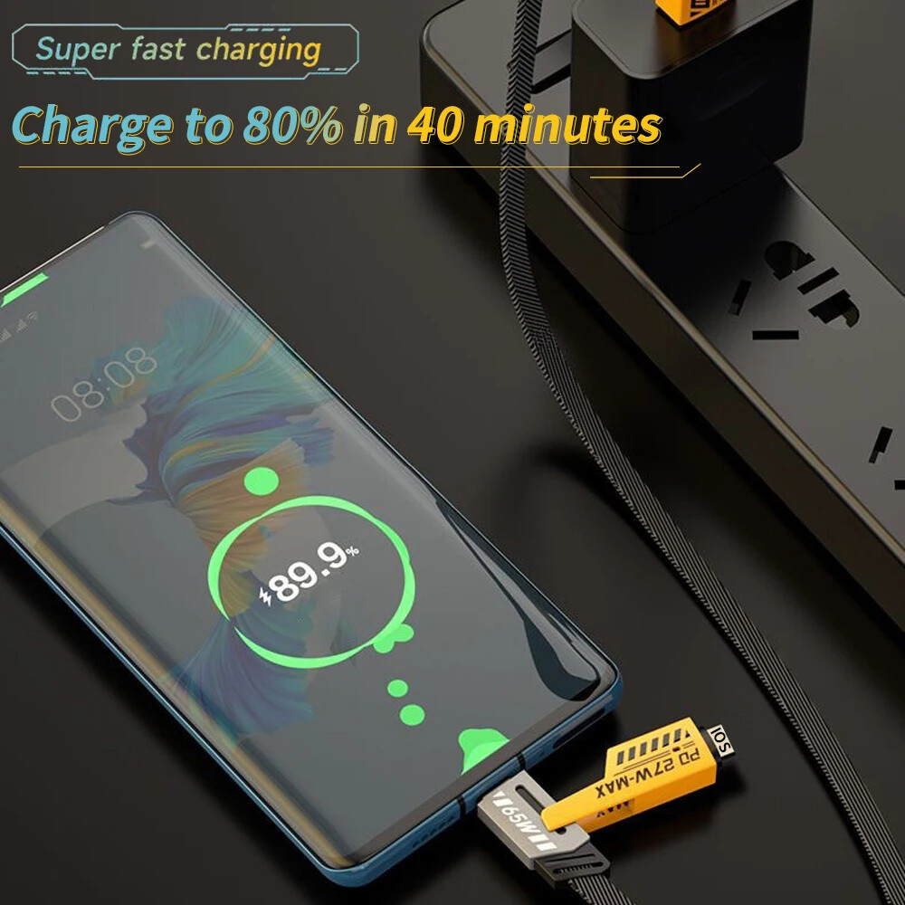 4 in 1 Fast Charging Cable Cell Phone Charger Cord For iPhone 16 15 14 13Pro Max