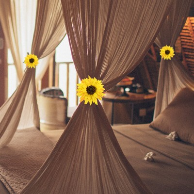  2 Pcs Sunflower Curtains for Kitchen Holders Window Tie Office Tiebacks
