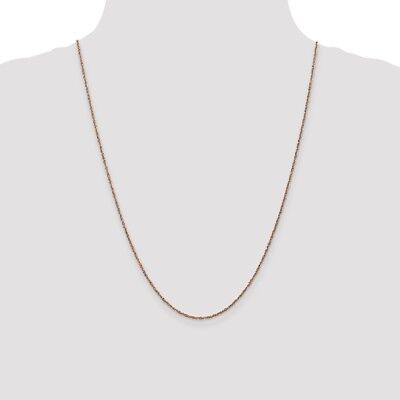 Pre-owned Superdealsforeverything Real 14kt Rose Gold 1.7mm Ropa Chain; 24 Inch; Lobster Clasp In Pink
