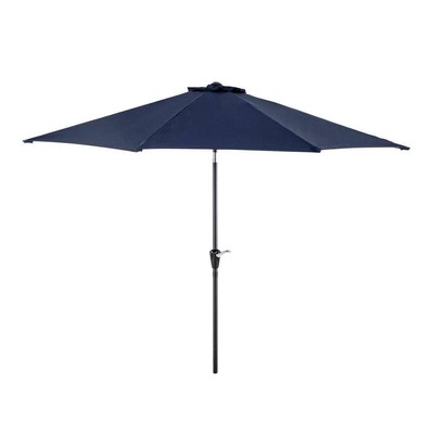 Nuu Garden Patio Umbrella 118.11''x118.11''x92.52'' Blue w/Push Button Tilt+Crank