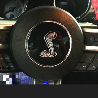 3.35'' Black 3d Snake Car Steering Wheel Center Emblem Sticker Trim for SHELBY