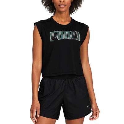 Puma Train Crew Neck Short Sleeve Tshirt Womens Black Casual 520287-01