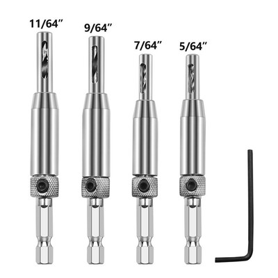 Door Lock Hinge Drill Bit Set Self Centering Pilot Hole Proffesional Strong