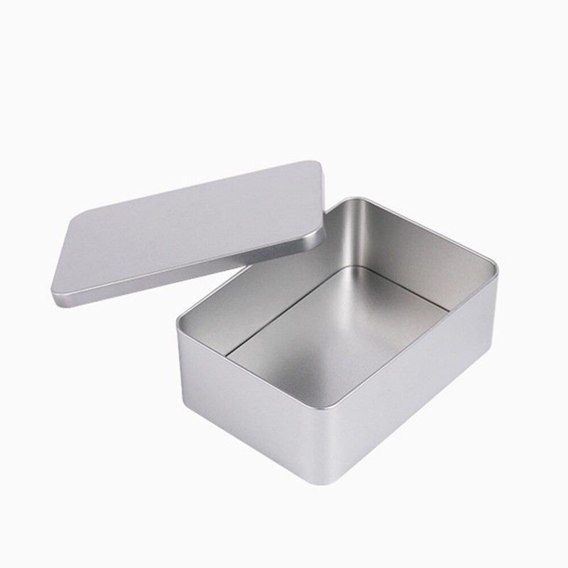 Tin Boxes Small Metal Storage Box Silver Jewelry Keys Coins Metal
