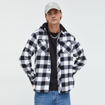 

Primitive Two-Fer Flannel Hoodie Men черный/белый