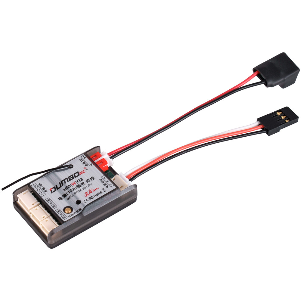 DUMBORC 3in1 Receiver 2.4Ghz 10A ESC with Gyro Light Controller for RC Car Boat
