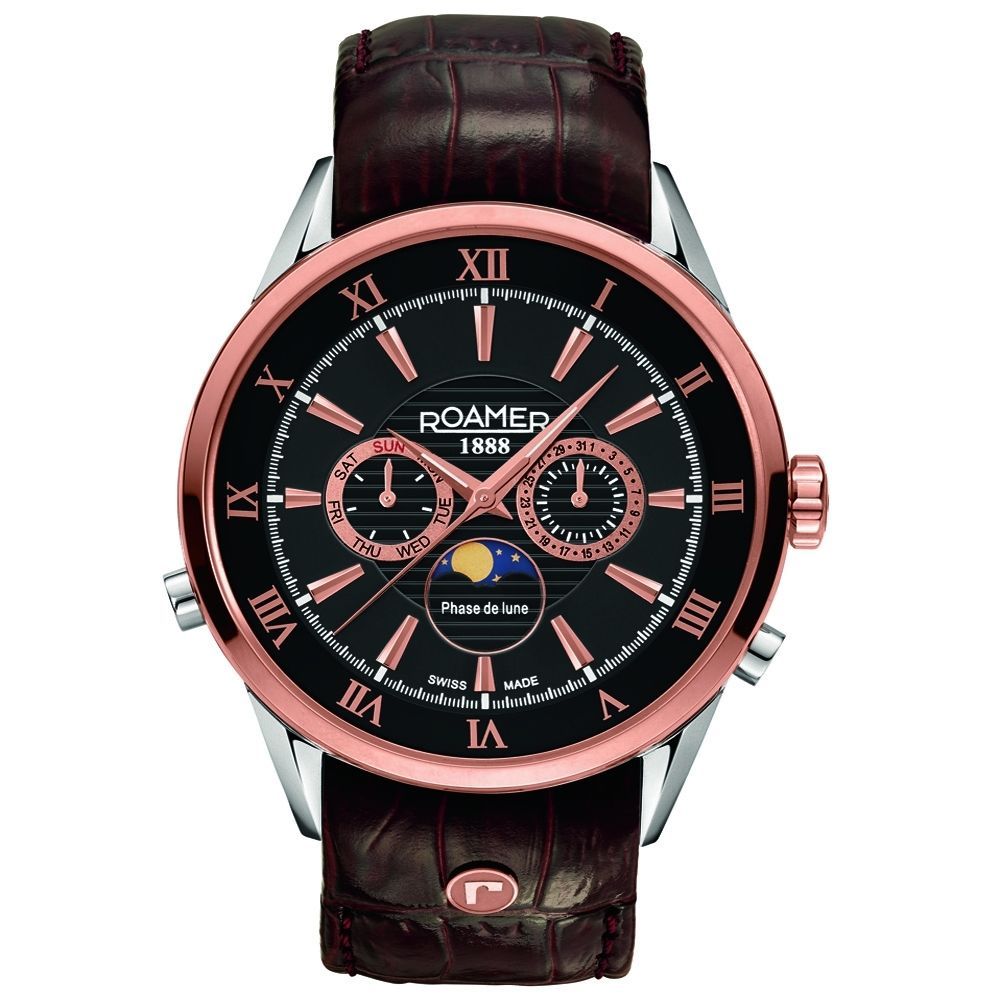 罗马表人造皮革表带腕表