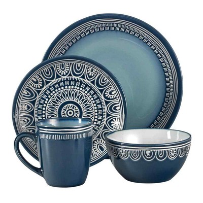 16 pc Casual Porcelain Dinnerware set(Service for 4)