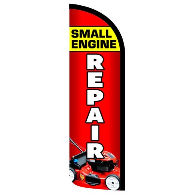 Small Engine Repair Premium Windless Feather Flag Bundle (Complete Kit) OR Optio