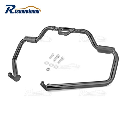 Chrome Black Mustache Engine Guard Highway Crash Bar For Harley Softail 2018-23