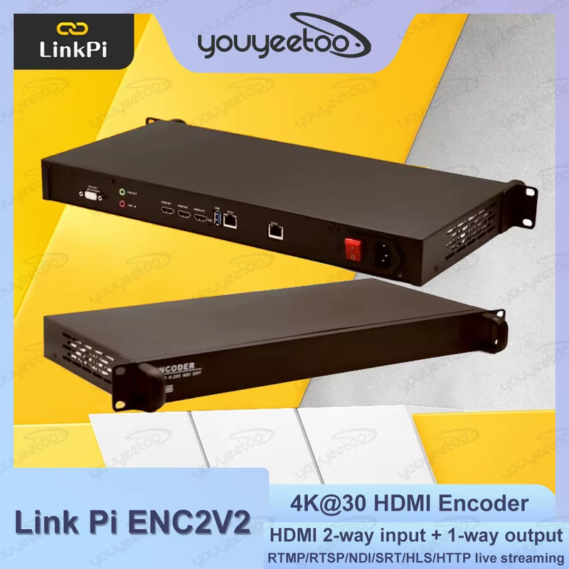 Link Pi ENC2V2 Dual-Channel 4K@30 HDMI Encoder/Decoder 4GB DDR4 8GB eMMC H264/H2